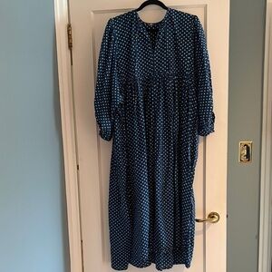 Block Print Cotton Midi Dress